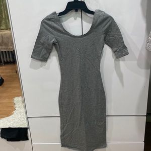 Grey BodyCon half sleeve midi dress